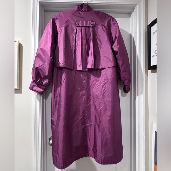 Vintage Chiango by Fleet Street Women’s Purple Trench Coat Jacket - Picture 5 of 9